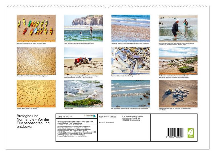 Produktbild: Bretagne und Normandie - Vor der Flut beobachten und entdecken (hochwertiger Premium Wandkalender 2026 DIN A2 quer), Kunstdruck in Hochglanz
