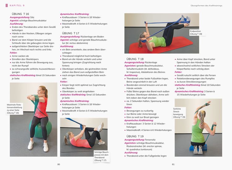 Rückentraining mit Theraband und Pezziball. Übungen für einen gesunden Rücken