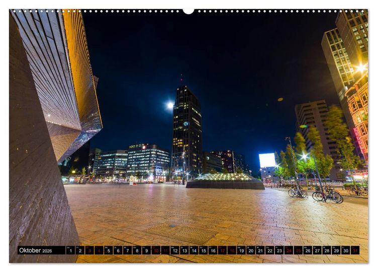 Produktbild: Rotterdam bei Nacht (hochwertiger Premium Wandkalender 2026 DIN A2 quer), Kunstdruck in Hochglanz