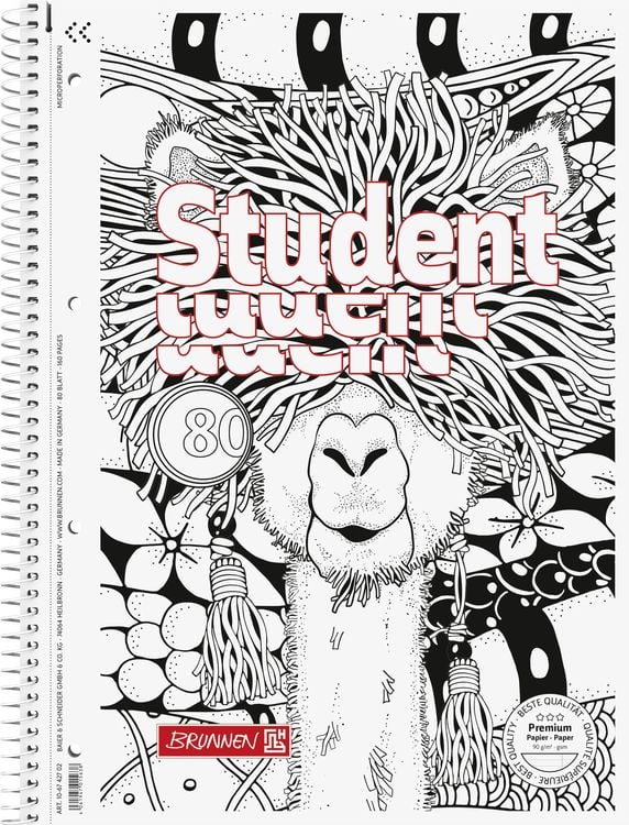 Produktbild: Brunnen Collegeblock A4 Lin27 Lama ZENart