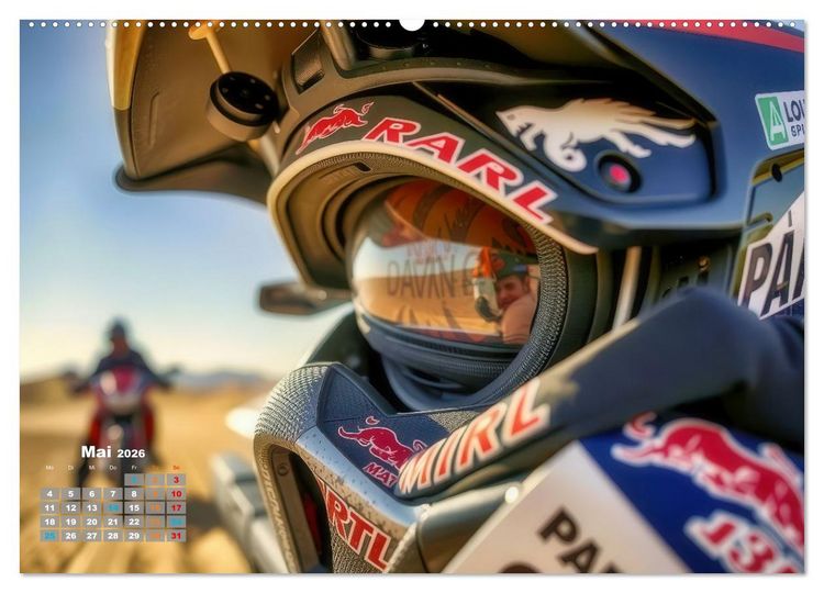 Produktbild: W&uuml;stenrallye Dakar Motorrad (Wandkalender 2026 DIN A2 quer), CALVENDO Monatskalender