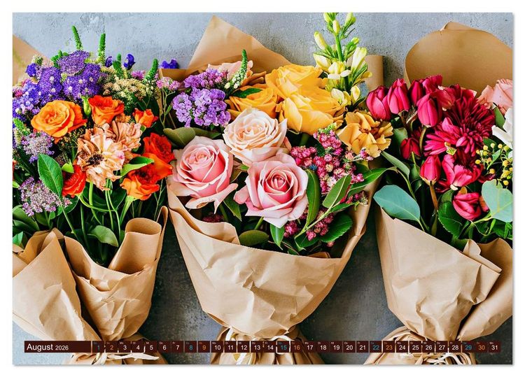 Produktbild: FLORISTIK - Im Reich der Blumen (Tischkalender 2026 DIN A5 quer), CALVENDO Monatskalender