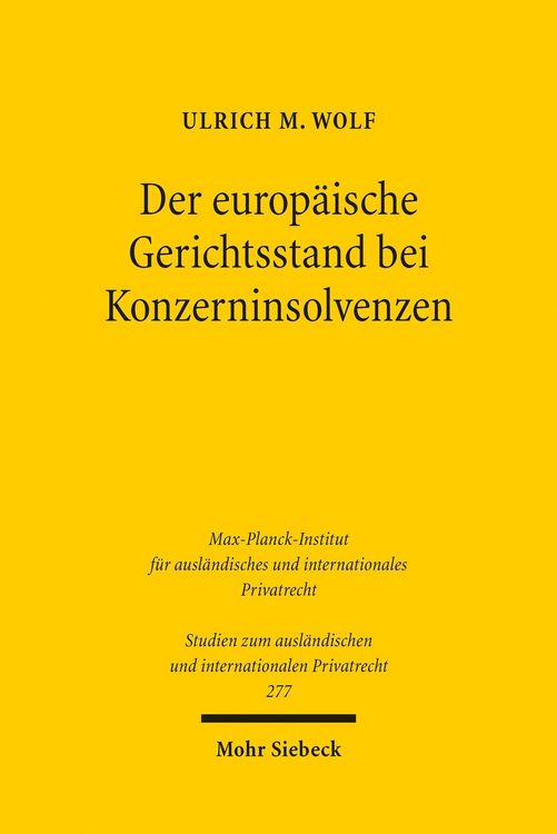 Produktbild: Der europ&auml;ische Gerichtsstand bei Konzerninsolvenzen