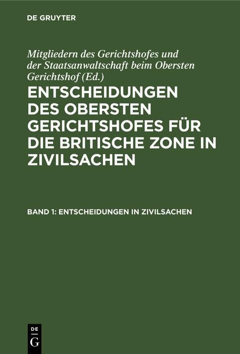 Produktbild: Entscheidungen in Zivilsachen