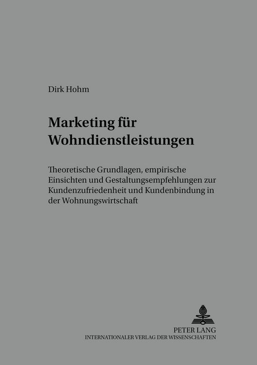 Produktbild: Marketing f&uuml;r Wohndienstleistungen