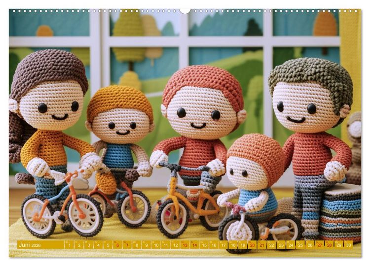 Produktbild: Amigurumi Moments. Ein fantastischer Familienalltag (hochwertiger Premium Wandkalender 2026 DIN A2 quer), Kunstdruck in Hochglanz