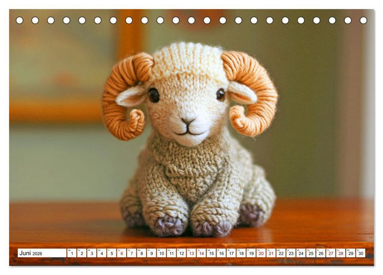 Produktbild: Strick-Safari - Gestrickte Tiere zum Verlieben (Tischkalender 2026 DIN A5 quer), CALVENDO Monatskalender