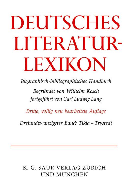 Produktbild: Deutsches Literatur-Lexikon / Tikla - Trystedt