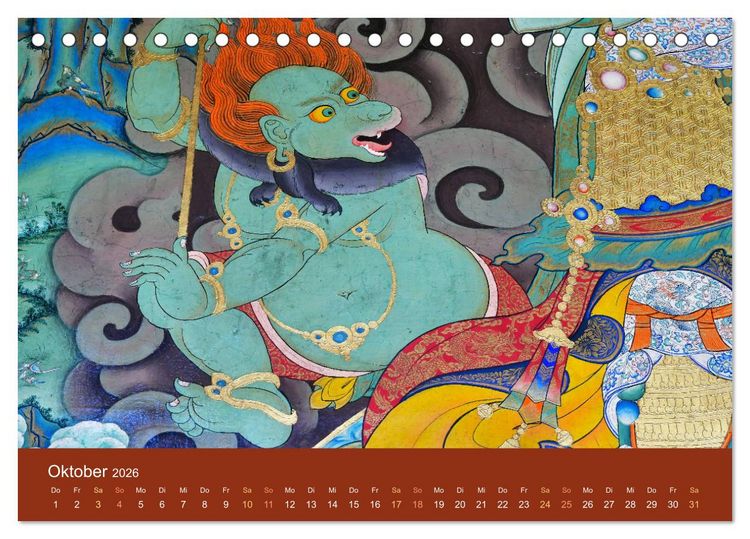 Produktbild: Buddhistische G&ouml;tter, G&ouml;tzen und D&auml;monen (Tischkalender 2026 DIN A5 quer), CALVENDO Monatskalender