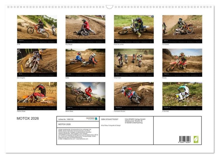 Produktbild: MOTOX 2026 (Wandkalender 2026 DIN A2 quer), CALVENDO Monatskalender