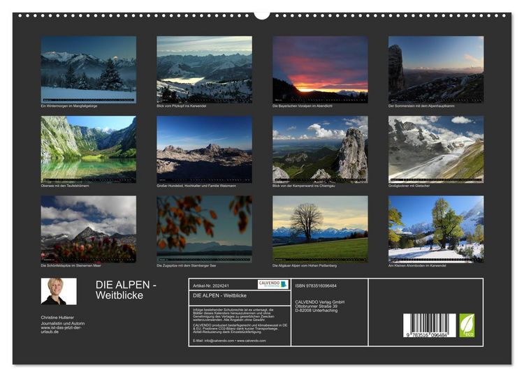 Produktbild: DIE ALPEN - Weitblicke (hochwertiger Premium Wandkalender 2026 DIN A2 quer), Kunstdruck in Hochglanz