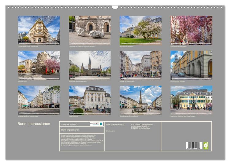 Produktbild: Bonn Impressionen (Wandkalender 2026 DIN A2 quer), CALVENDO Monatskalender