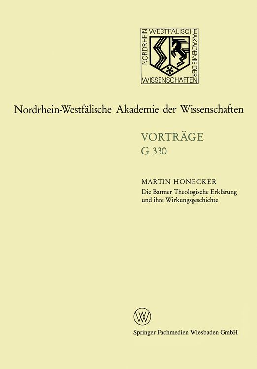 Produktbild: Die Barmer Theologische Erkl&auml;rung und ihre Wirkungsgeschichte