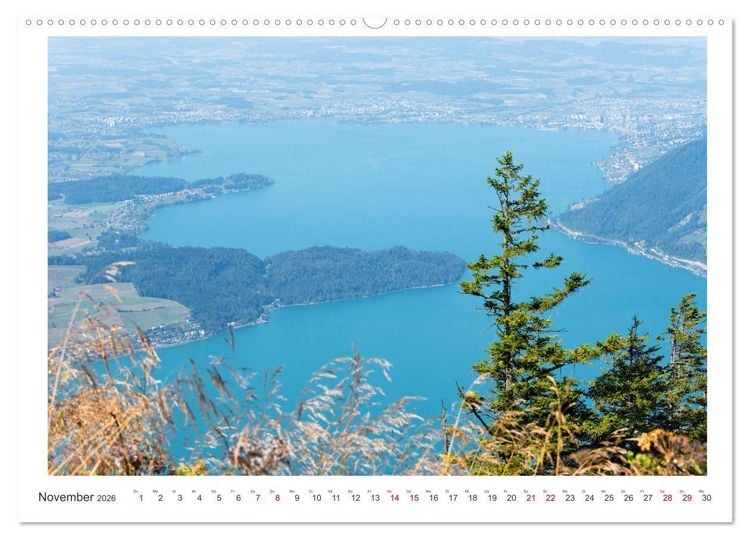 Produktbild: Unterwegs in der Schweiz: Wandern zu m&auml;rchenhaften Bergen und Seen (hochwertiger Premium Wandkalender 2026 DIN A2 quer), Kunstdruck in Hochglanz