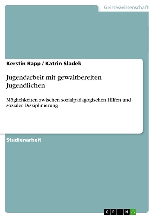 Produktbild: Jugendarbeit mit gewaltbereiten Jugendlichen
