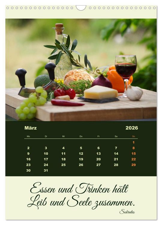 Produktbild: Vegan Ern&auml;hrt - frisches Gem&uuml;se und Obst auf den Tisch (Wandkalender 2026 DIN A3 hoch), CALVENDO Monatskalender