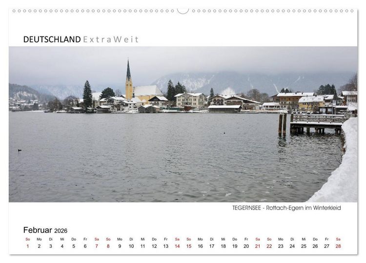 Produktbild: Wei&szlig;blaue Impressionen vom Tegernsee (hochwertiger Premium Wandkalender 2026 DIN A2 quer), Kunstdruck in Hochglanz