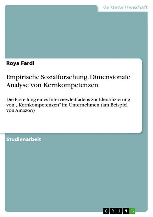 Produktbild: Empirische Sozialforschung. Dimensionale Analyse von Kernkompetenzen