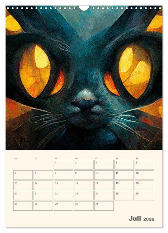 Produktbild: Die 7 Leben einer Katze (Wandkalender 2026 DIN A3 hoch), CALVENDO Monatskalender