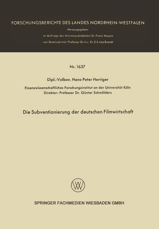 Produktbild: Die Subventionierung der deutschen Filmwirtschaft