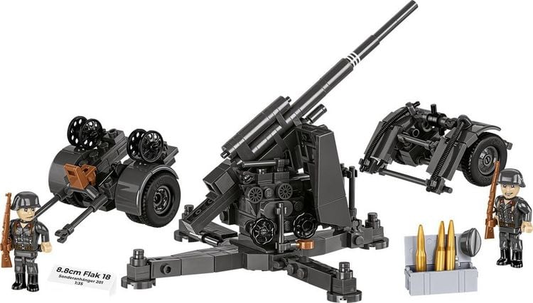 Produktbild: COBI Historical Collection 3140 - 8.8 cm Flak 18 with Carriage, WWII, Bausatz 1:35, 360/2 Klemmbausteine