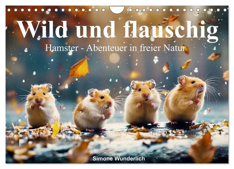 Produktbild: Wild und flauschig - Hamster - Abenteuer in freier Natur (Wandkalender 2026 DIN A4 quer), CALVENDO Monatskalender