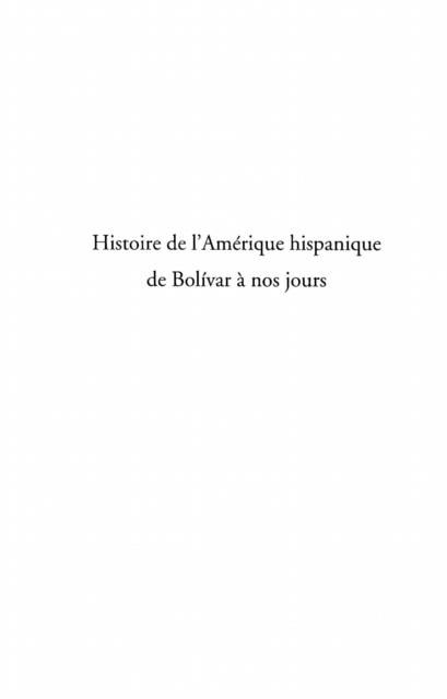 Produktbild: Histoire de l'amerique hispanique de bol
