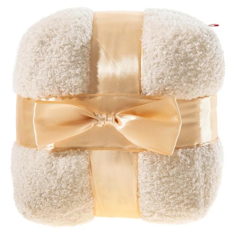 Produktbild: Heunec 344594 - Geschenk mit Schleife, beige, Pl&uuml;sch, 18 cm, XMAS