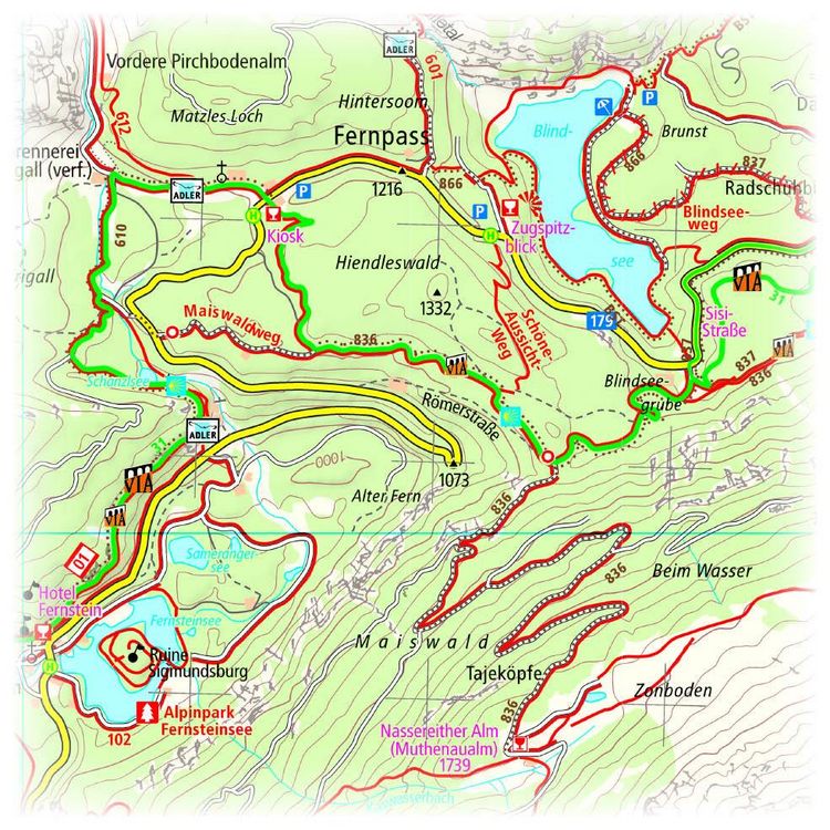 Produktbild: Publicpress Rad- und Wanderkarte Zugspitze, Wettersteingebirge, Mieminger Kette 1:35.000