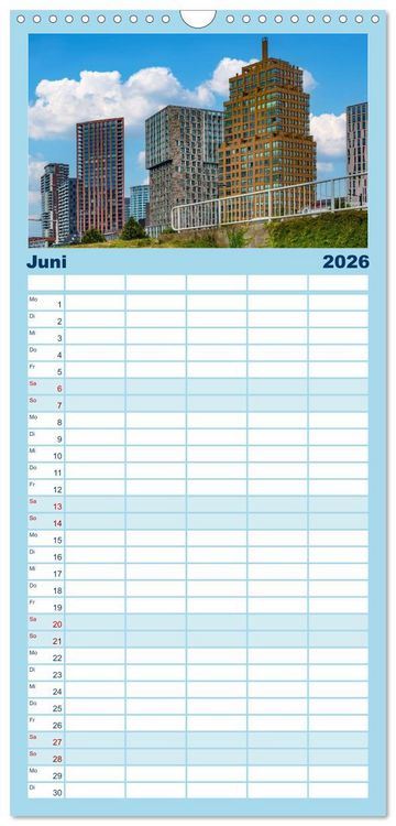 Produktbild: Familienplaner 2026 - Rotterdam - modern und pulsierend mit 5 Spalten (Wandkalender, 21 x 45 cm) CALVENDO