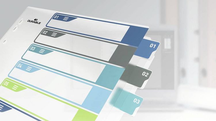 Produktbild: Durable 679527 Register DIN A4+ 1-10 Mehrfarbig 10 Registerbl&auml;tter 679527