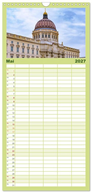 Produktbild: Familienplaner 2027 - Berlin rund ums Jahr mit 5 Spalten (Wandkalender, 21 x 45 cm) CALVENDO