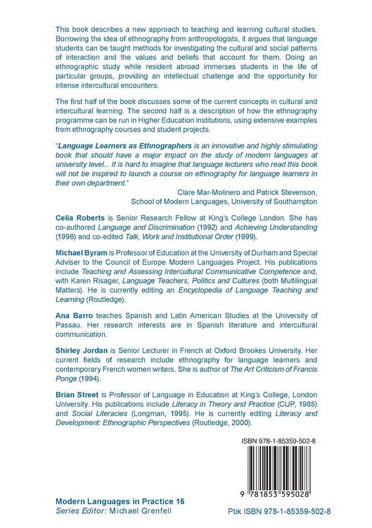 Produktbild: Language Learners as Ethnographers