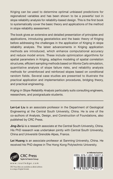 Produktbild: Kriging in Slope Reliability Analysis