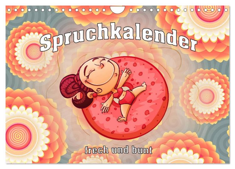 Produktbild: Spruchkalender - frech und bunt (Wandkalender 2026 DIN A4 quer), CALVENDO Monatskalender