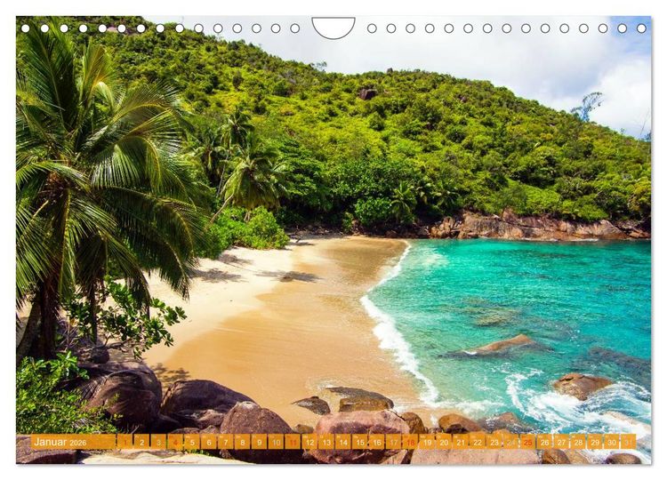 Produktbild: Seychellen - Die sch&ouml;nsten Str&auml;nde (Wandkalender 2026 DIN A4 quer), CALVENDO Monatskalender