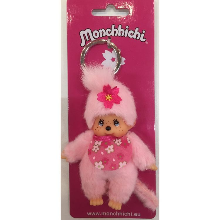 Monchhichi Schlüsselanhänger – Plüschtier Junge, Ca. 10 Cm, Mit Lätzchen & Schlüsselring