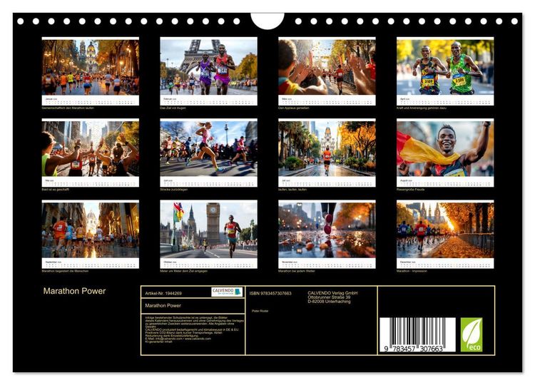 Produktbild: Marathon Power (Wandkalender 2026 DIN A4 quer), CALVENDO Monatskalender