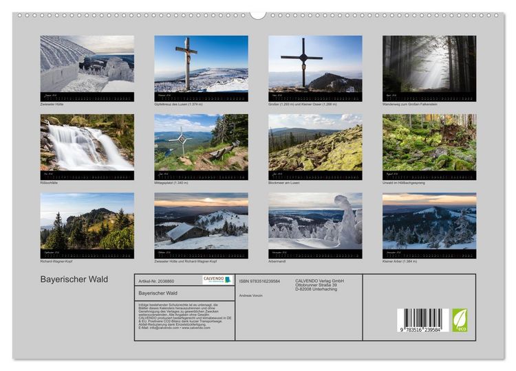 Produktbild: Bayerischer Wald (hochwertiger Premium Wandkalender 2026 DIN A2 quer), Kunstdruck in Hochglanz