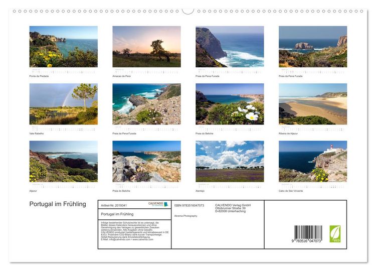 Produktbild: Portugal im Fr&uuml;hling (hochwertiger Premium Wandkalender 2026 DIN A2 quer), Kunstdruck in Hochglanz