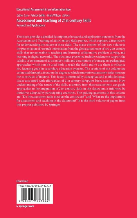 Produktbild: Assessment and Teaching of 21st Century Skills