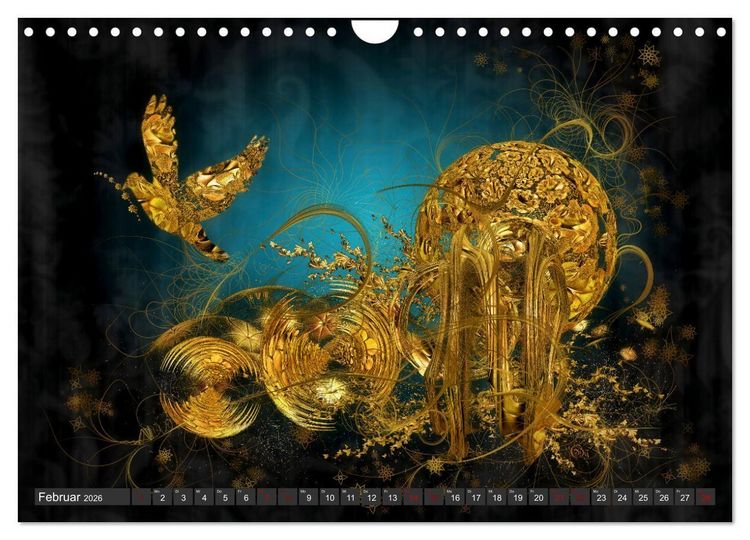 Produktbild: Fraktale Fantasiewelten (Wandkalender 2026 DIN A4 quer), CALVENDO Monatskalender