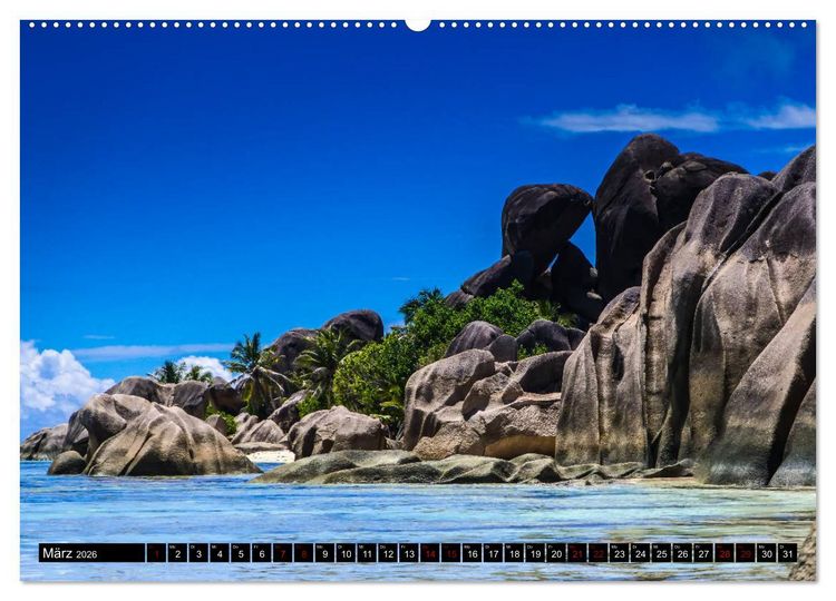 Produktbild: Trauminseln Seychellen (hochwertiger Premium Wandkalender 2026 DIN A2 quer), Kunstdruck in Hochglanz