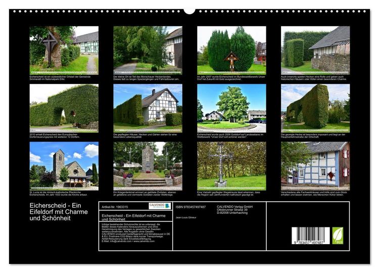 Produktbild: Eicherscheid - Ein Eifeldorf mit Charme und Sch&ouml;nheit (hochwertiger Premium Wandkalender 2026 DIN A2 quer), Kunstdruck in Hochglanz