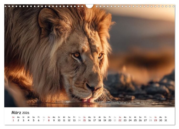 Produktbild: L&ouml;wen - Majest&auml;t der Wildnis (Wandkalender 2026 DIN A3 quer), CALVENDO Monatskalender