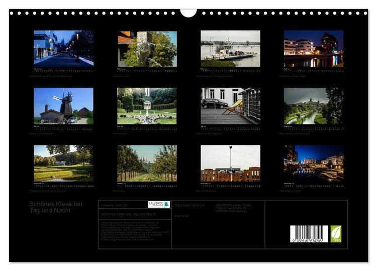 Produktbild: Sch&ouml;nes Kleve bei Tag und Nacht (Wandkalender 2026 DIN A3 quer), CALVENDO Monatskalender