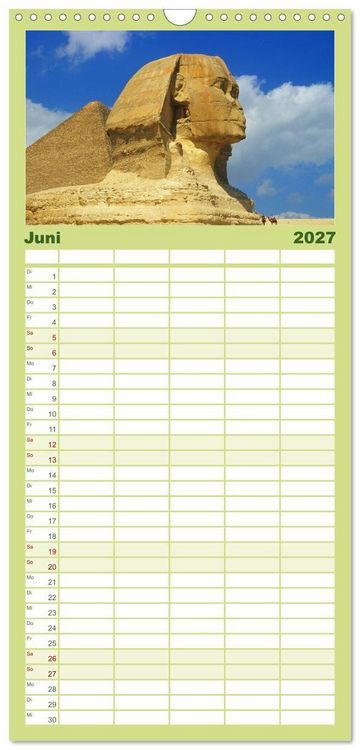 Produktbild: Familienplaner 2027 - &Auml;gypten mit 5 Spalten (Wandkalender, 21 x 45 cm) CALVENDO