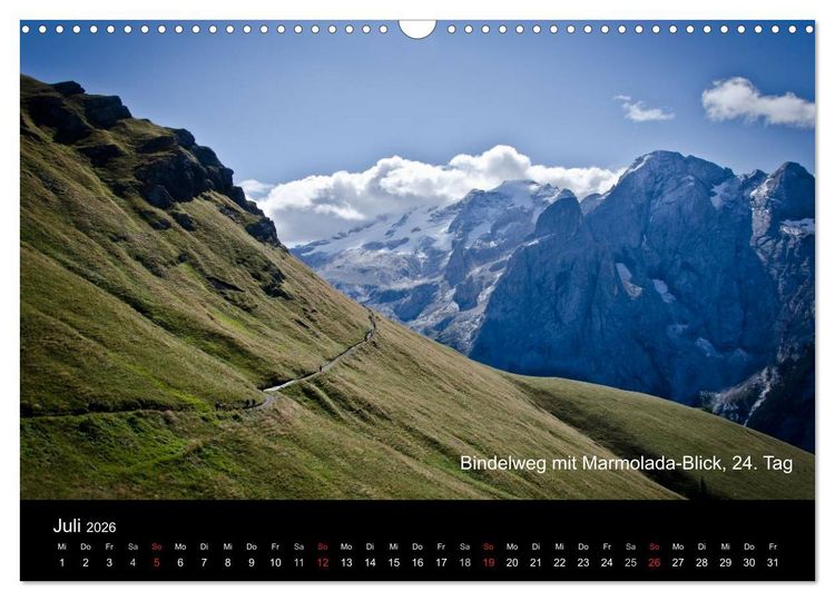 Produktbild: TransAlp - zu Fu&szlig; &uuml;ber die Alpen von M&uuml;nchen nach Venedig (Wandkalender 2026 DIN A3 quer), CALVENDO Monatskalender