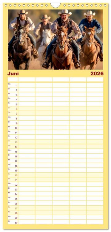 Produktbild: Familienplaner 2026 - Westernwelt mit 5 Spalten (Wandkalender, 21 x 45 cm) CALVENDO