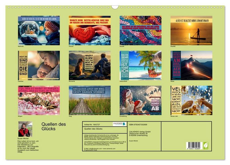 Produktbild: Quellen des Gl&uuml;cks (Wandkalender 2026 DIN A2 quer), CALVENDO Monatskalender